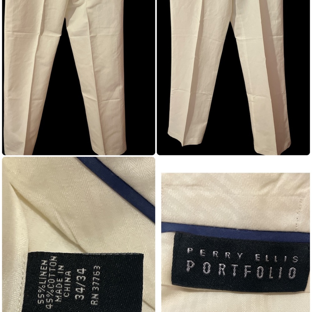 Perry Ellis Portfolio Cream Men's Pants